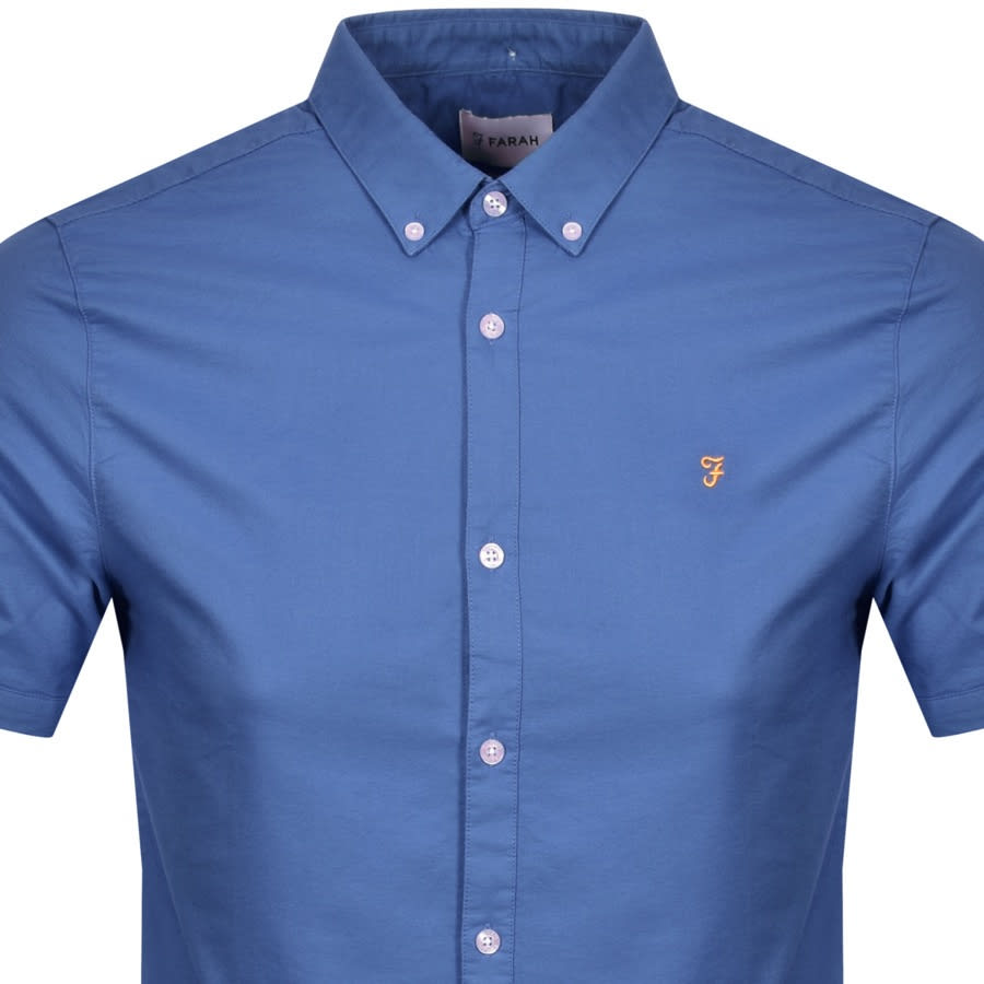 Alternative Image for ProductFarah Vintage Brewer Slim Short Sleeve Shirt Blue2